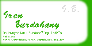 iren burdohany business card